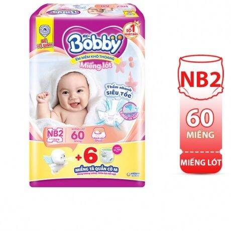 Miếng lót bobby newborn 2 60 miếng