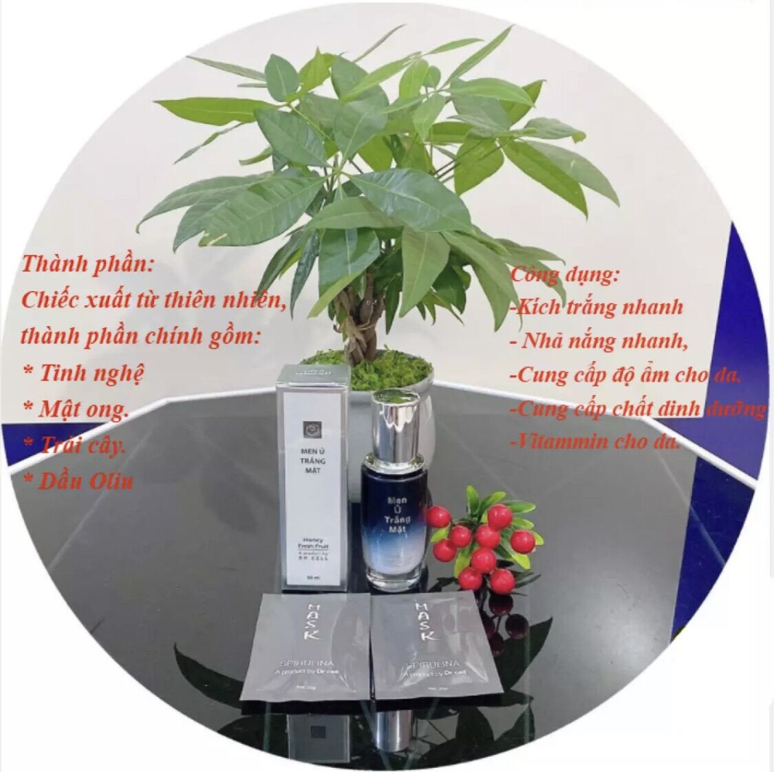 Men ủ trắng da mặt thần thánh Dr Cell ( tặng 2 gói tảo nạ)