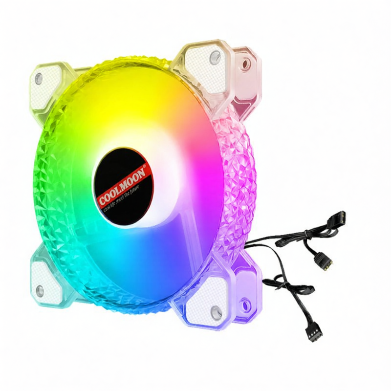 Coolmoon | Silent White ARGB Case Fan 12cm PWM Water Cooling Giá 167,000 Đồng*Miễn phí vận chuyển