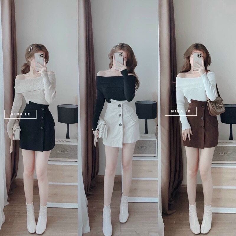 ÁO TRỄ VAI DÀI TAY DỄ PHỐI ĐỒ W1