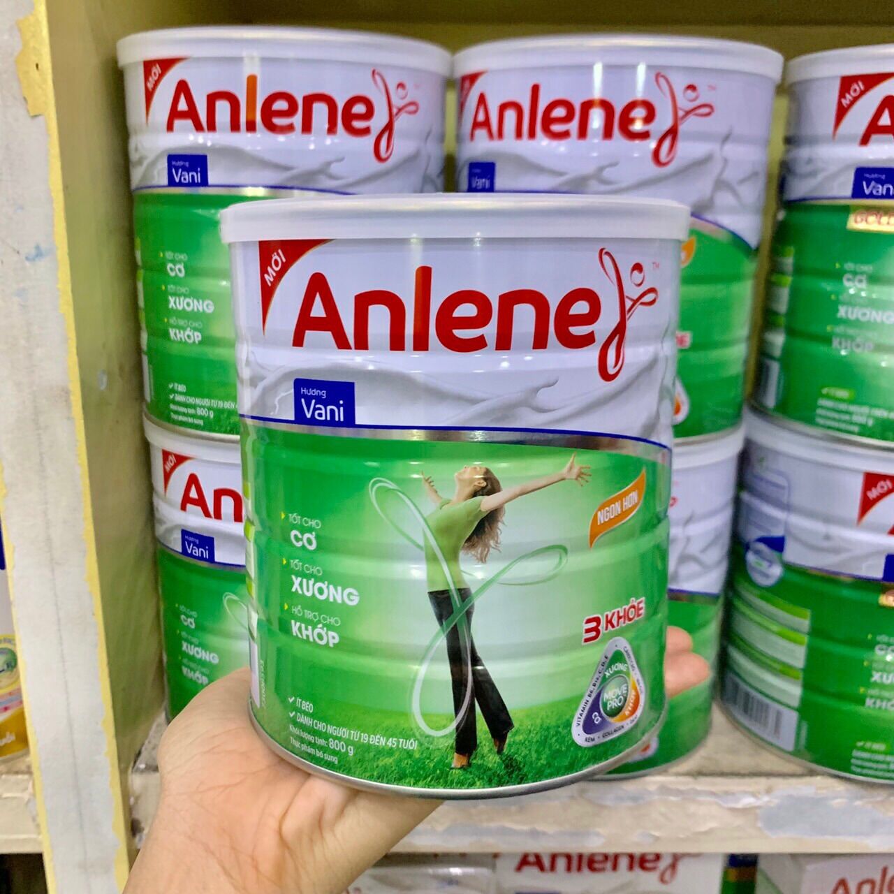 [Chính Hãng] Sữa Bột Anlene Xanh ( 19 - 45 Tuổi ) Hương Vani 800g