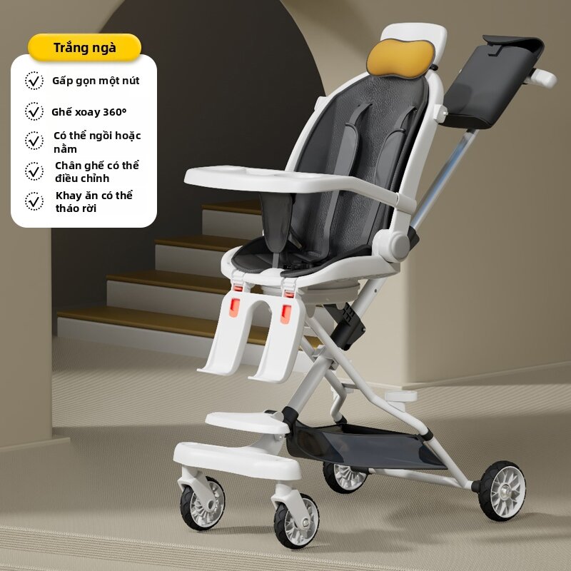 Portable Adjustable Reclining Shade Baby Stroller Bi-directional - 7