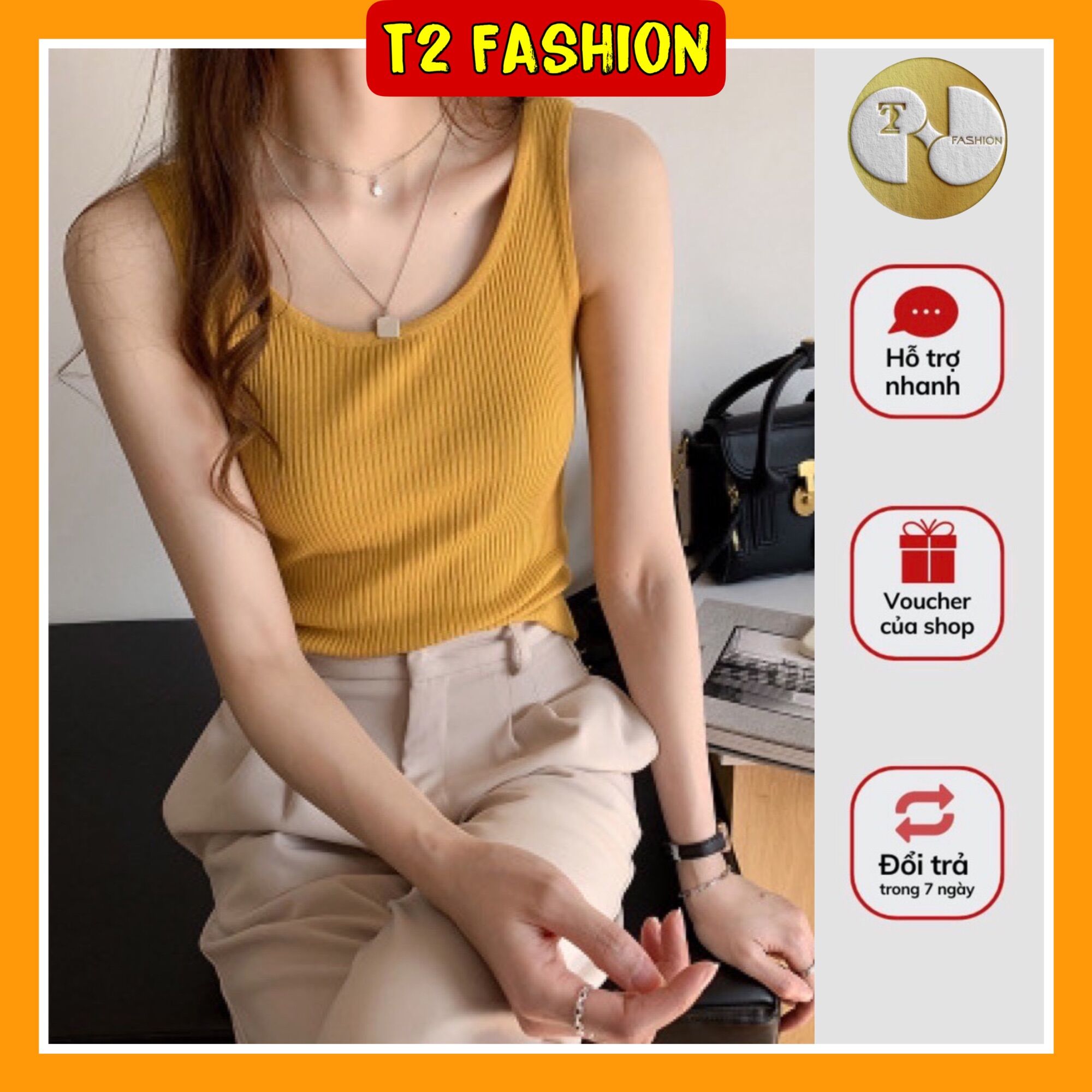 Áo sát nách nữ, áo ba lỗ nữ chất len tăm
