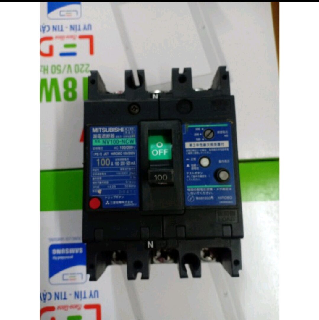 Át chống giật 3 pha 100A Misubishi.Nhật bãi đẹp.