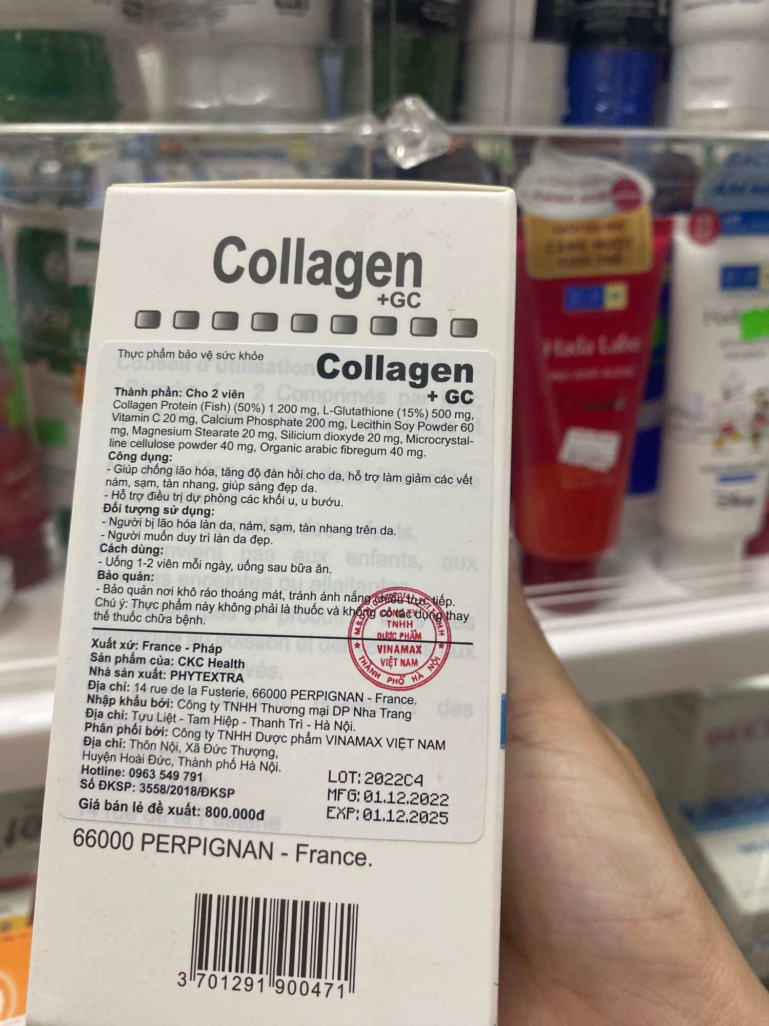 Viên uống Collagen, glutathion ( Pháp)