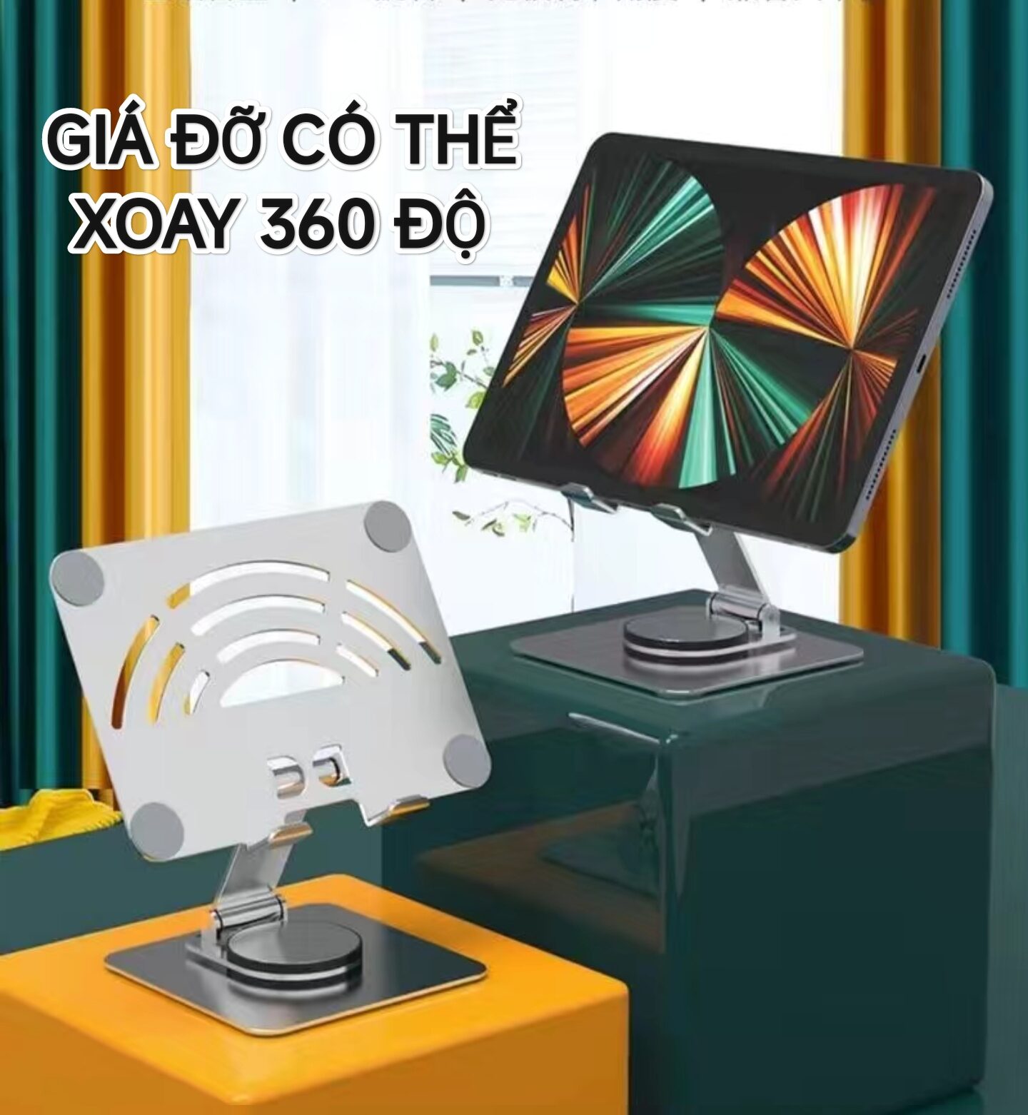 Giá Đỡ Xoay 360 Độ Cho Laptop Máy tính bảng Notebook Macbook Ultrabook Đế