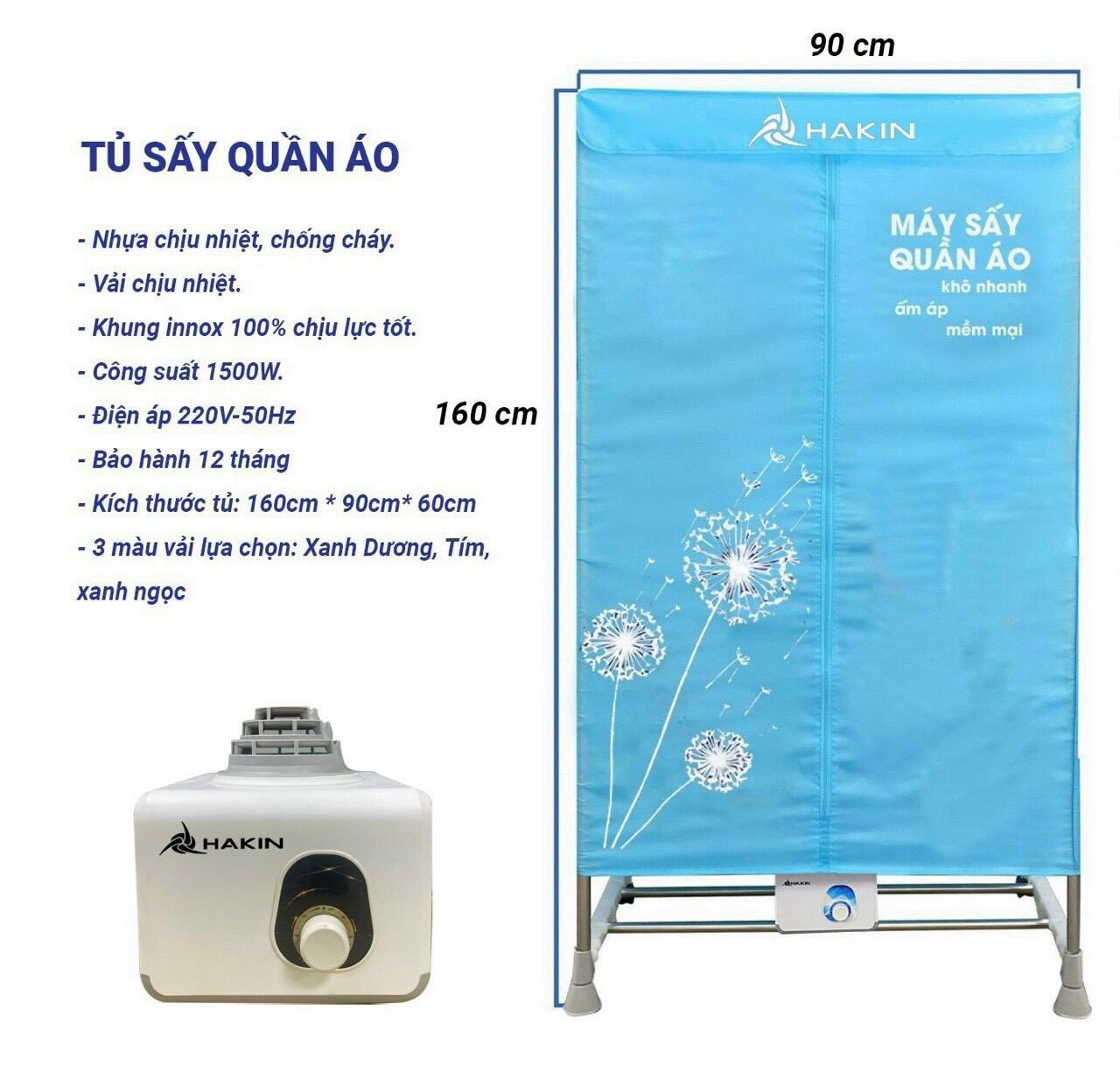 Máy sấy , tủ sấy quần áo Hakin