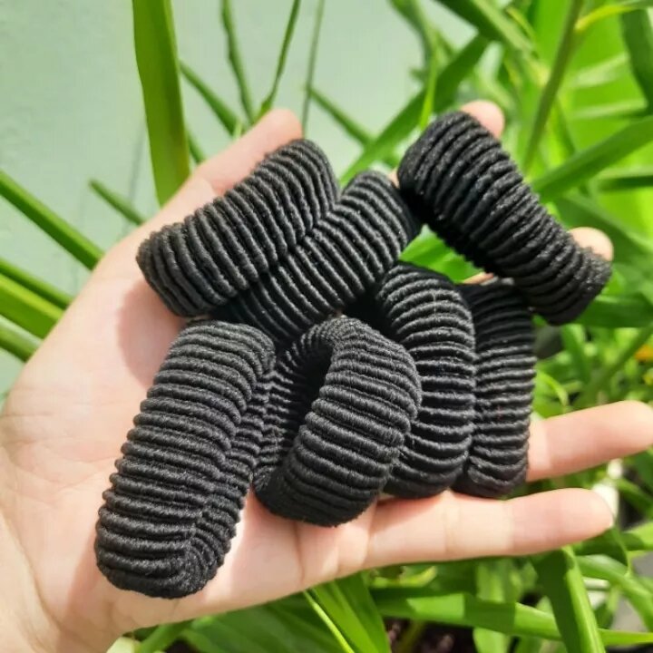 Túi 10 thun cột tóc màu/đen/sọc (bản 1.5-2cm)