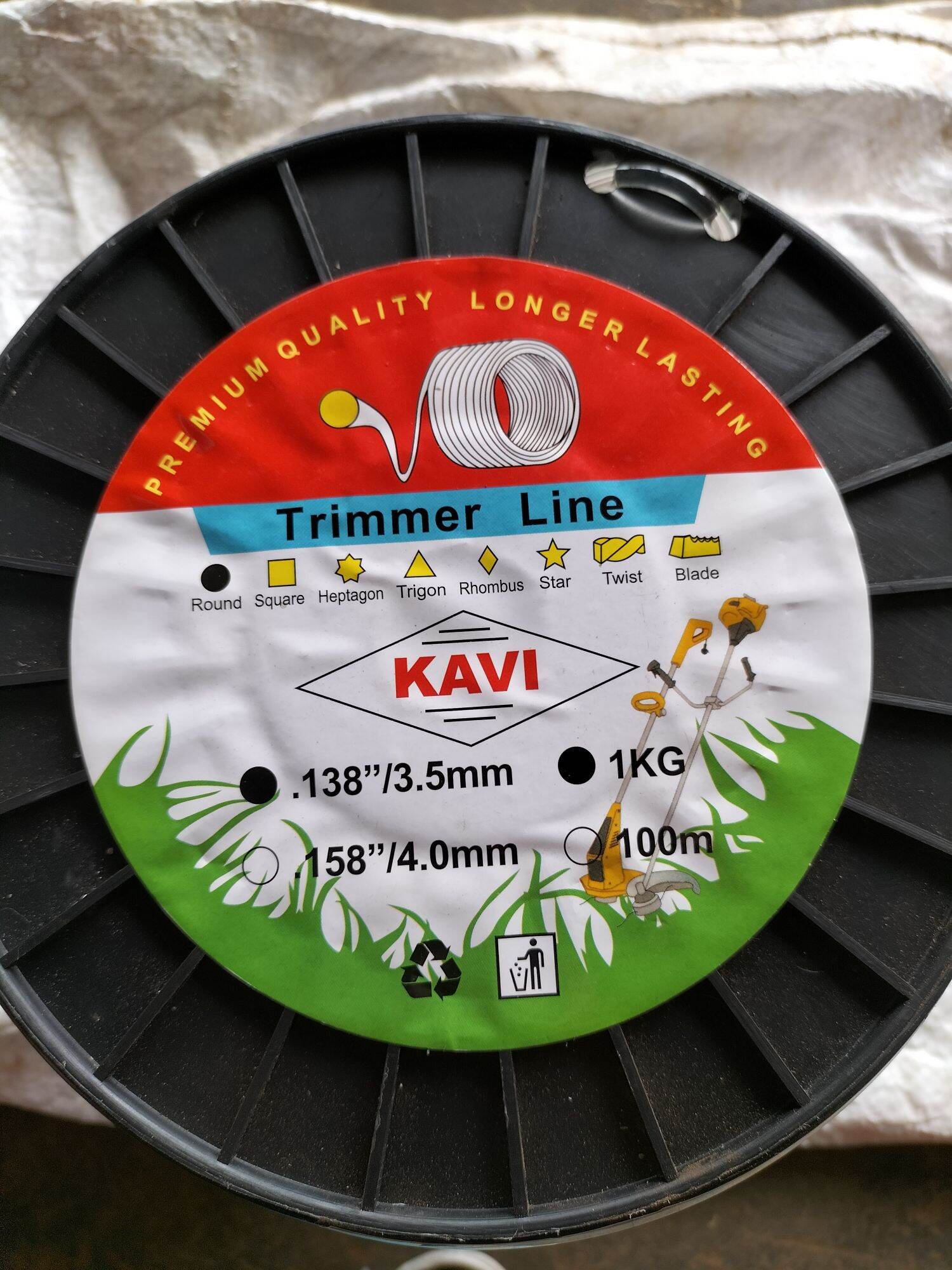 1 cuộn dây cước phát cỏ hiệu kavi 1kg. 3.5mm/4.0mm