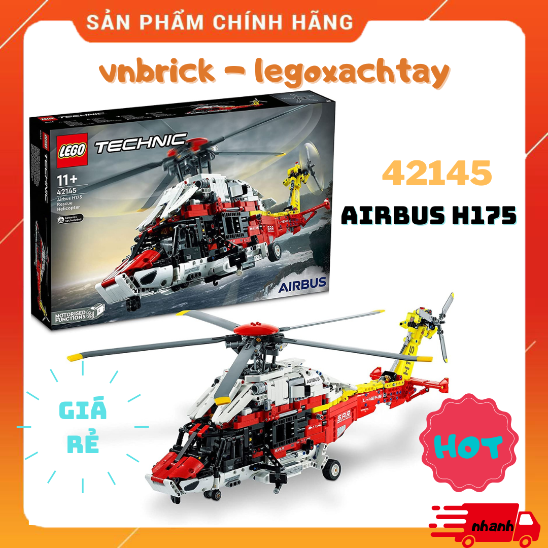 [100% chính hãng]  LEGO Technic 42145 Airbus H175 Rescue Helicopter Trực Thăng Cứu Hộ Airbus