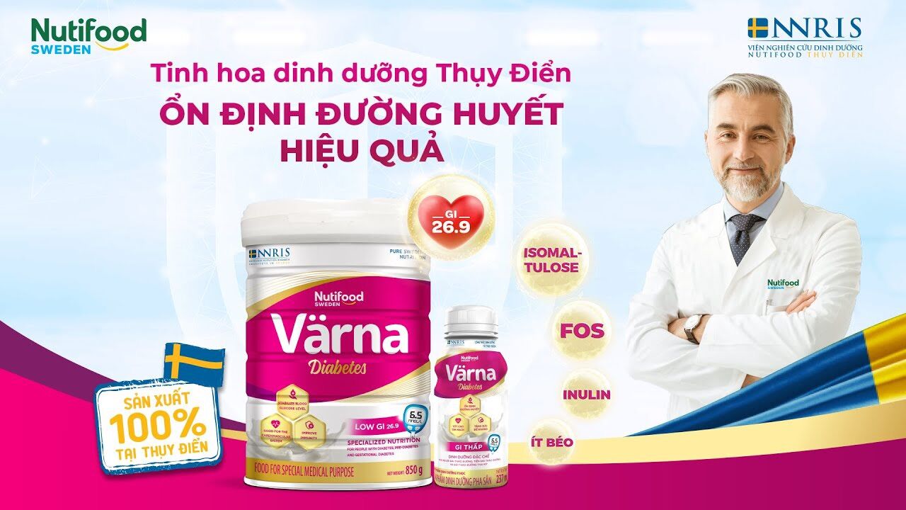 Sữa bột Nutifood Varna Diabetes lon 850g