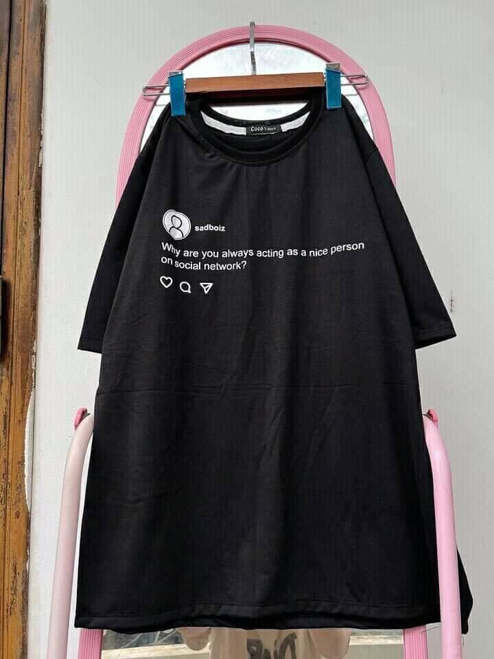 Áo Phông In Logo Hottrend , From Thụng Dáng Unisex