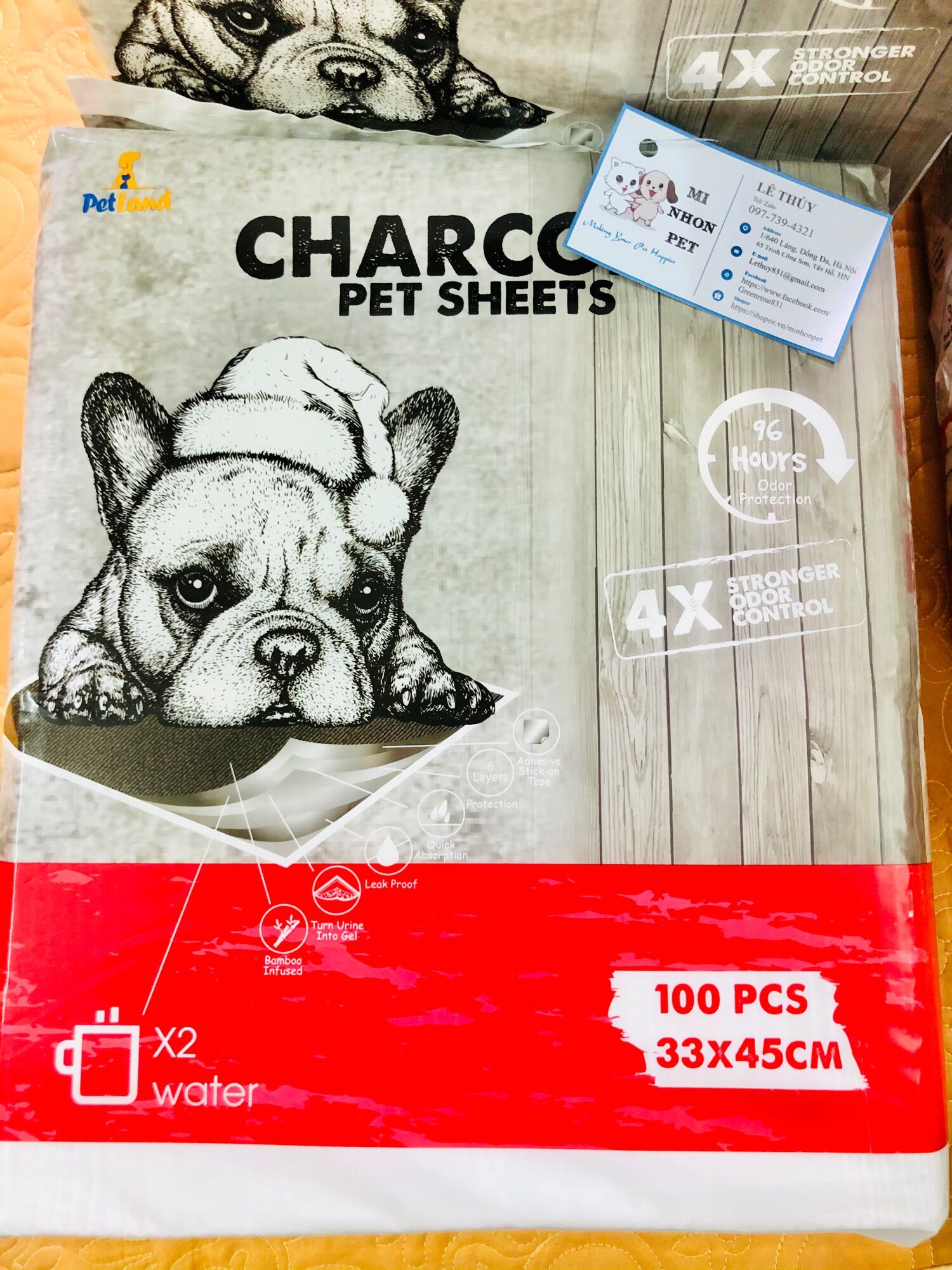 Pet Training Pads carbon charcoal size S 33x45, M 45x60