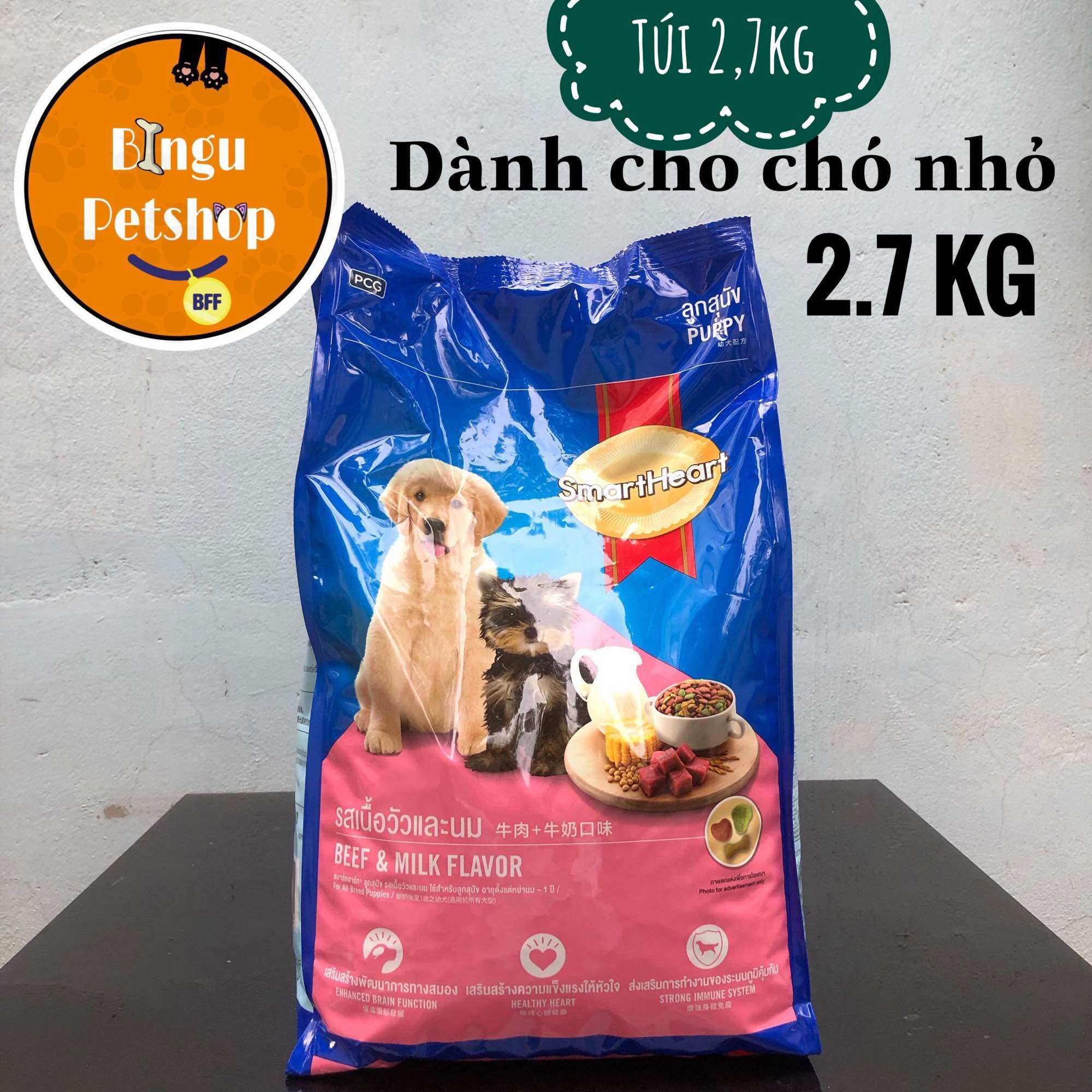 Smartheart puppy 3kg - thức ăn hạt cho chó con | bingu petshop