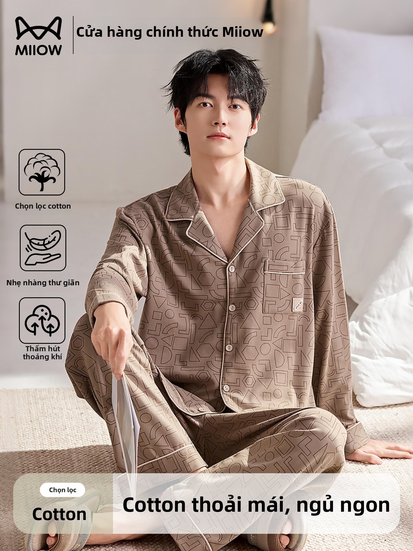 [MiiOW | Cotton Men's Pajamas Autumn Long Sleeve and Trousers Cardigan Extra Size Wearing Outdoors Lounge Wear Set,MiiOW | Cotton Men's Pajamas Autumn Long Sleeve and Trousers Cardigan Extra Size Wearing Outdoors Lounge Wear Set,] Giá 697,000 Đồng*Miễn phí vận chuyển