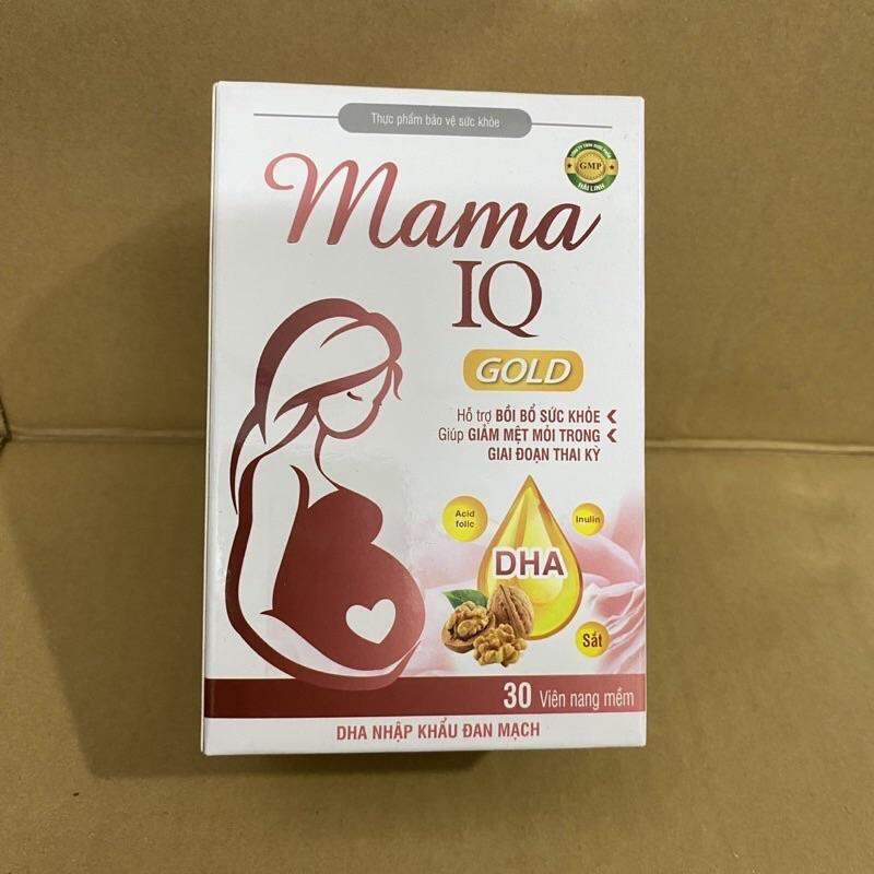 Viên uống bổ bầu tổng hợp ,DHA, IQ - MAMA IQ GOLD bổ sung sắt cho bà bầu - Hộp 30 viên