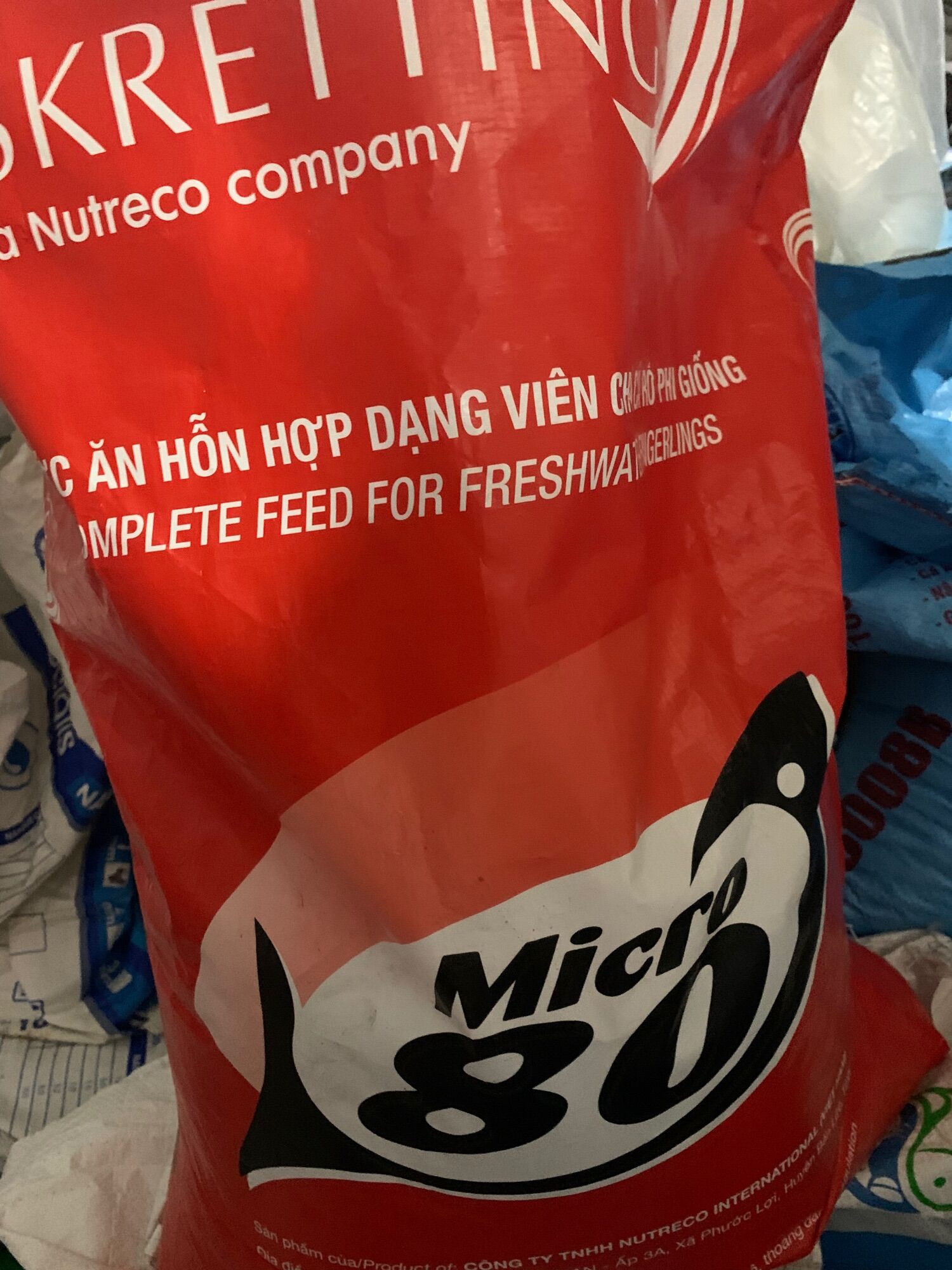 Micro 80 bao 15kg dành cho cá giống 0,8ly