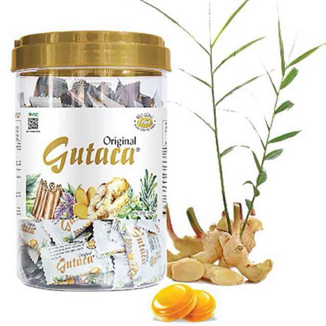 Kẹo ngậm gừng gutaca mới - hũ 100 viên dùng được cho người ăn kiêng