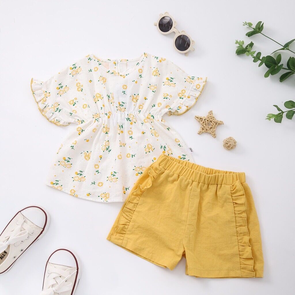 Set bộ thô hoa chun cho bé gái ilaby (2-10 tuổi