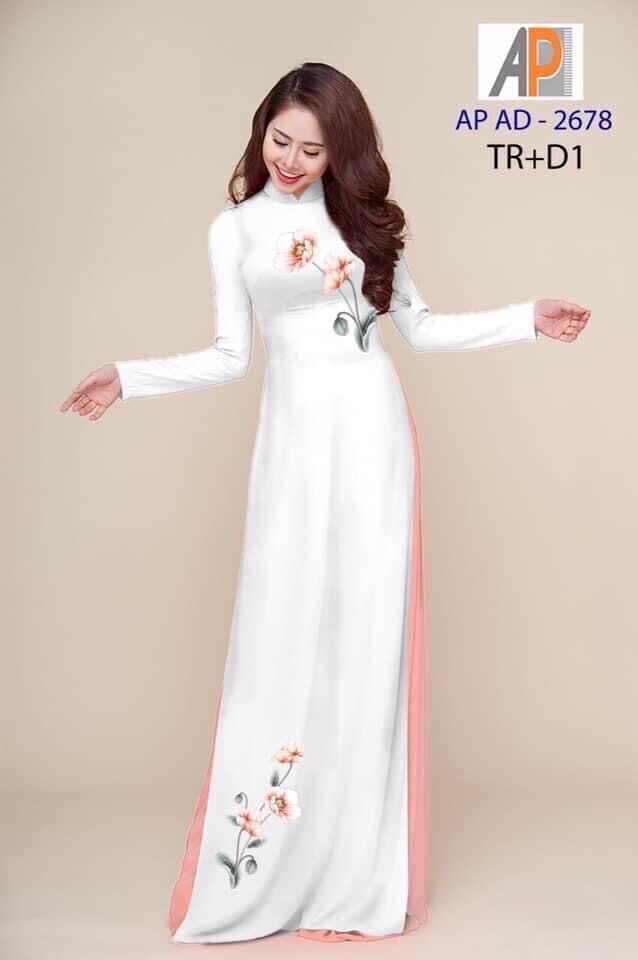 Vải áo dài hoa đơn giản