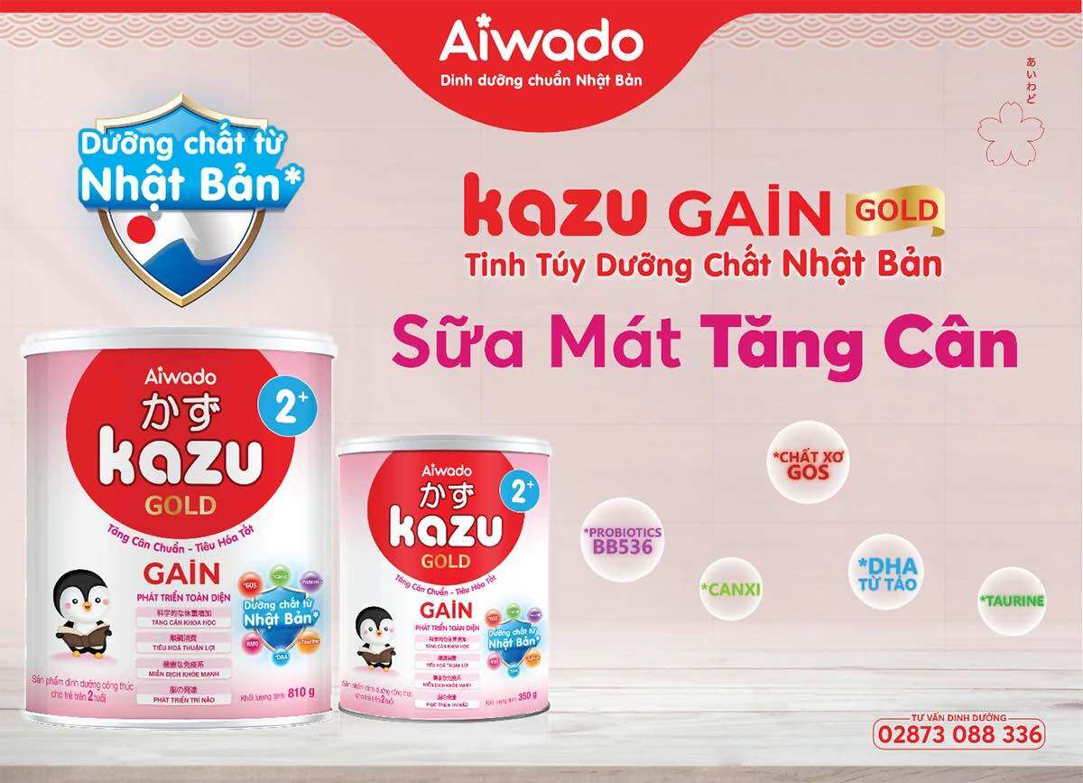 Sữa bột kazu gain gold 2 810g
