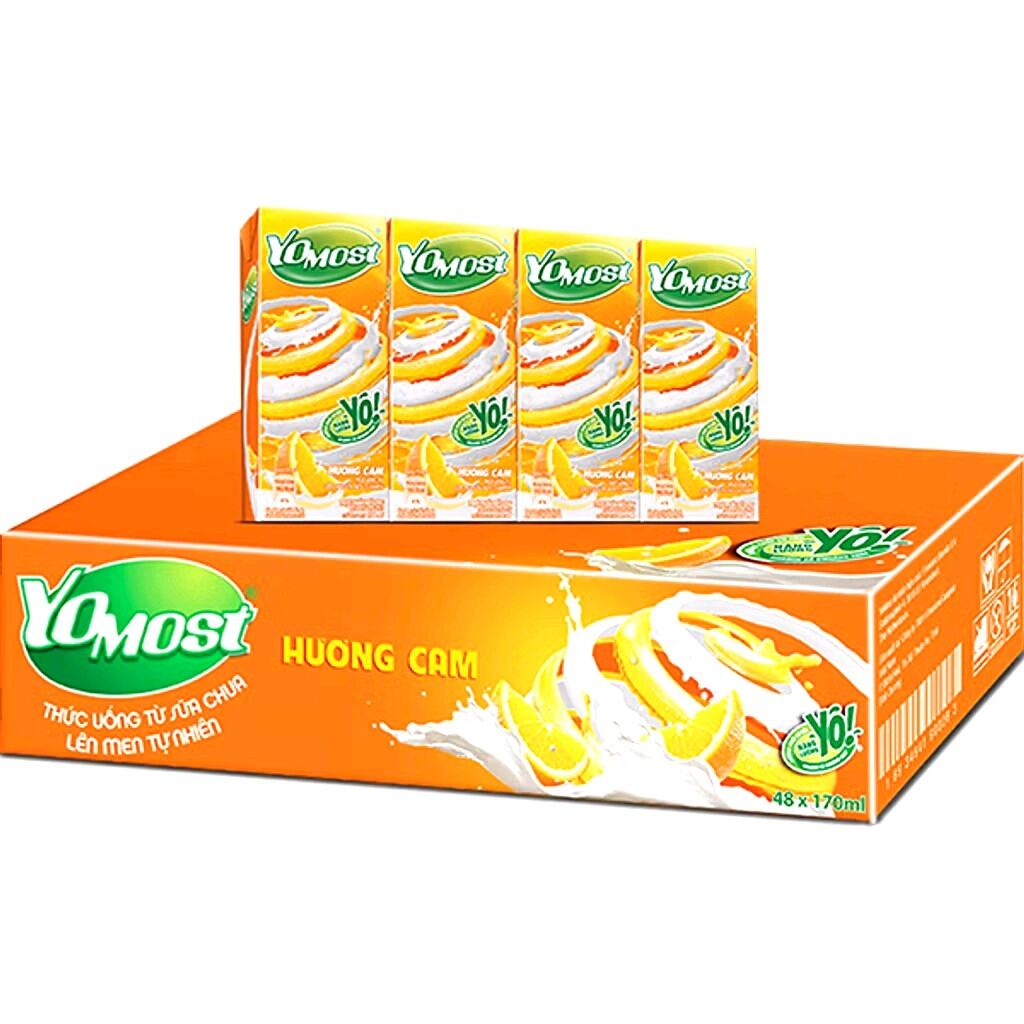 Sữa yomost cam 190ml 4 hộp/lốc, 48 hộp/thùng