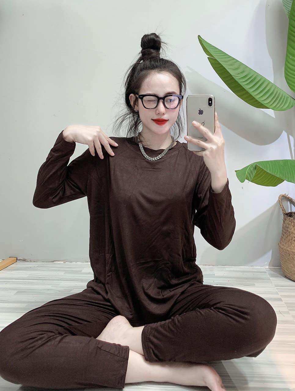 Bộ ủ kem thun lạnh quần ôm có size 40-65kg