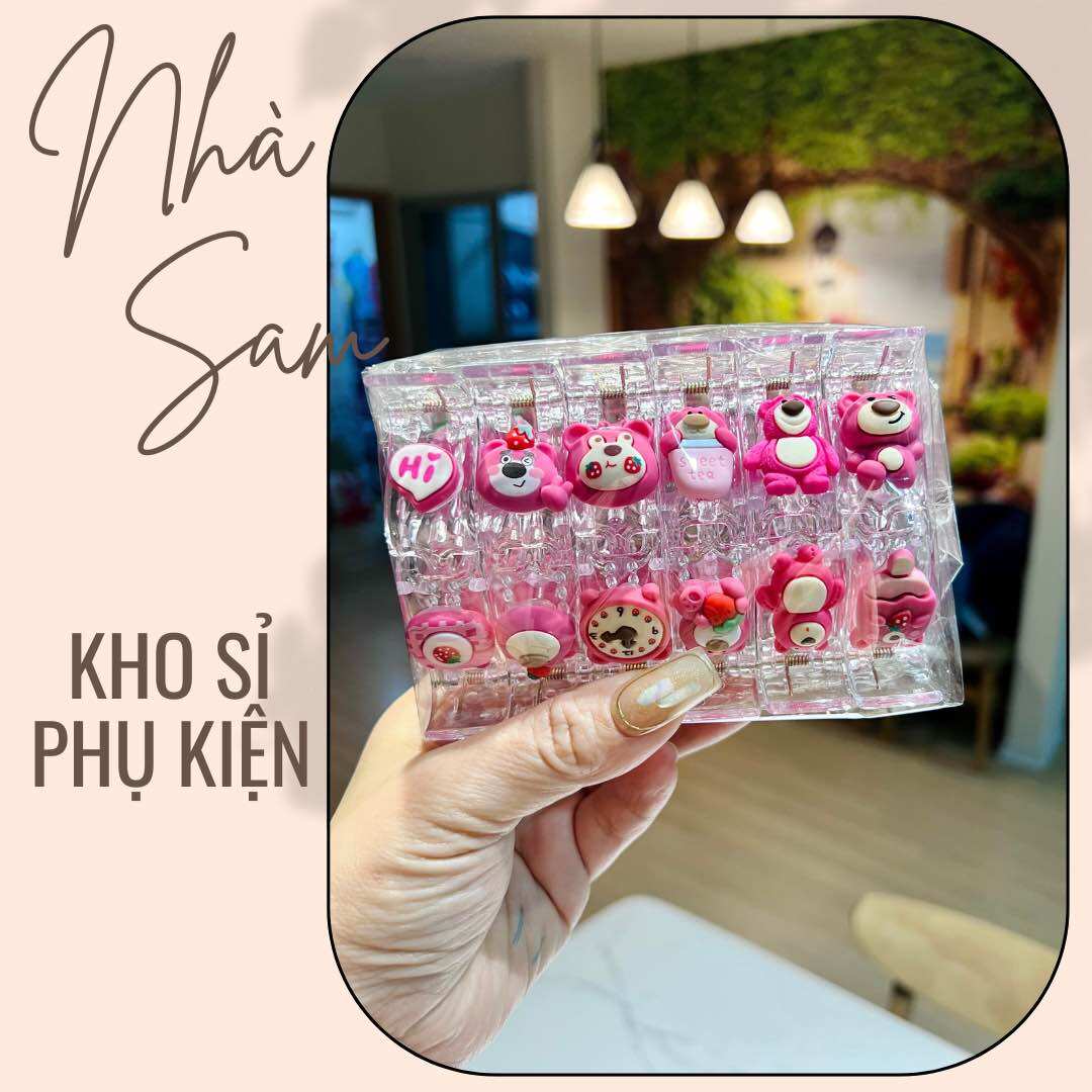 Set 12 kẹp càng cua 3 răng gấu dâu lotso