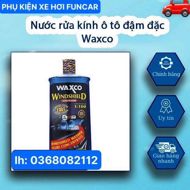 Nước rửa kính waxco đậm đặc 500ml chính hãng malaysia