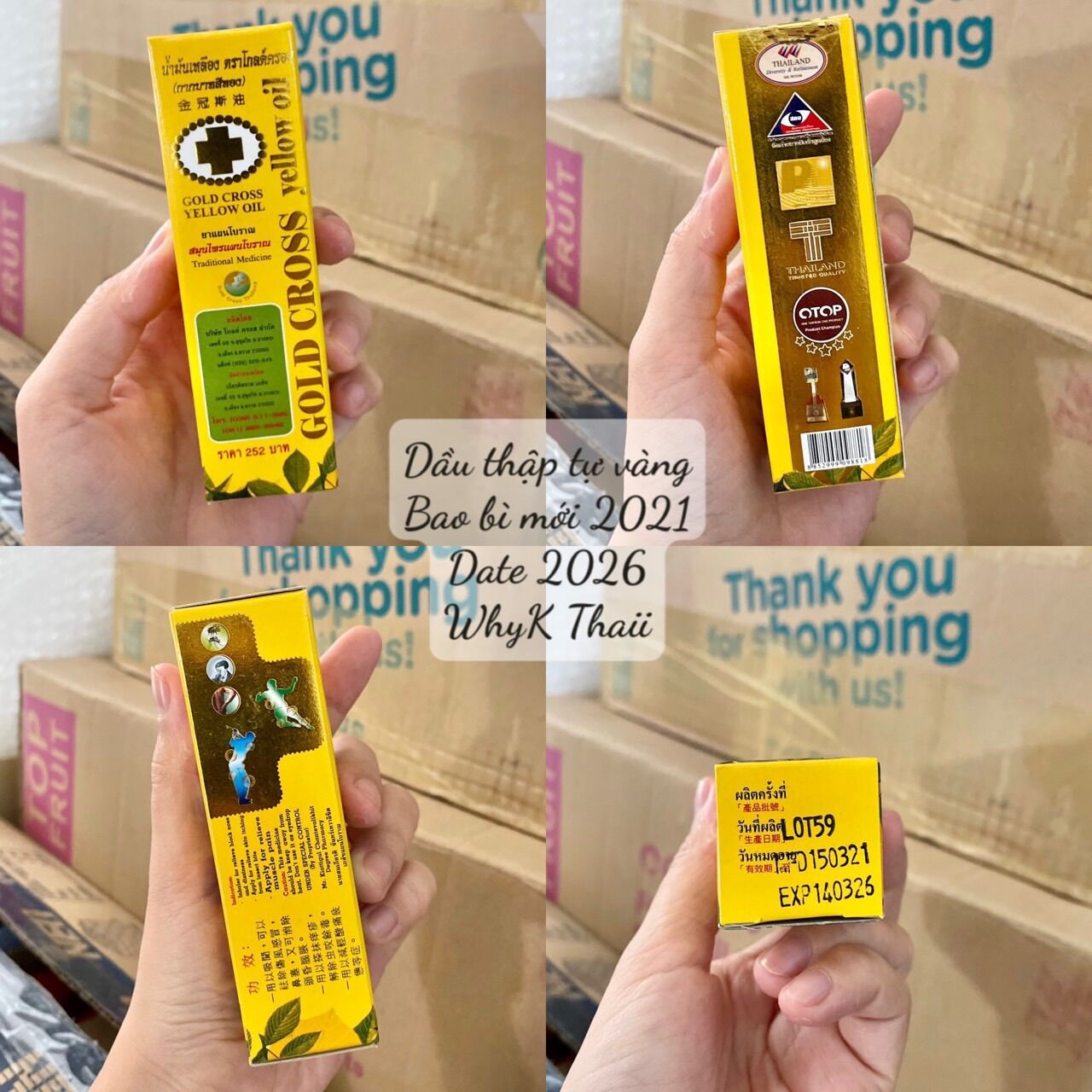 Dầu Thập Tự Vàng Thảo Dược đa năng Thái Lan