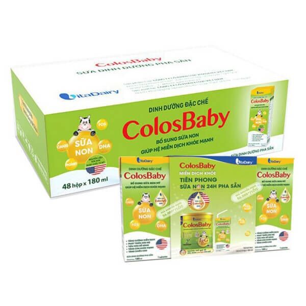 (DATE LUÔN MỚI) Thùng 48 hộp sữa nước colosbaby 180ml/ colosbaby iq 180ml