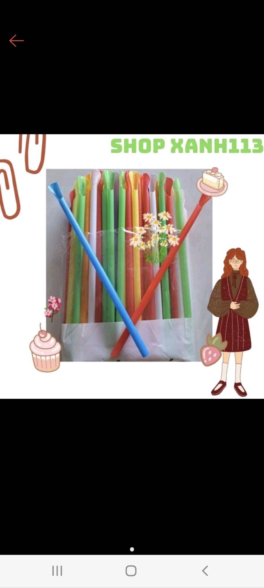 1 bịch ống hút nhựa muỗng sài 1 lần
