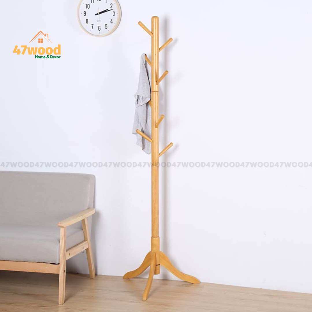 Cây treo đồ bằng gỗ lắp ráp 1m8 Hàng xuất khẩu Châu Âu, Hàn Quốc