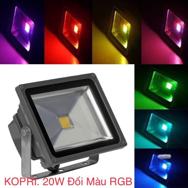 Đèn pha led đổi màu 20w | đèn pha led 20w rgb đổi 7 màu. chống nước ip65 sử dụng trong nhà và ngoài trời. rọi cây, thác nước, hòn non bộ...