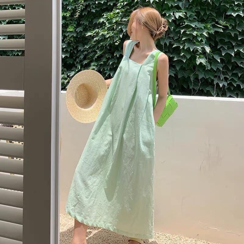 TT 58 - đầm nữ cổ vuông - chéo lưng siêu xinh