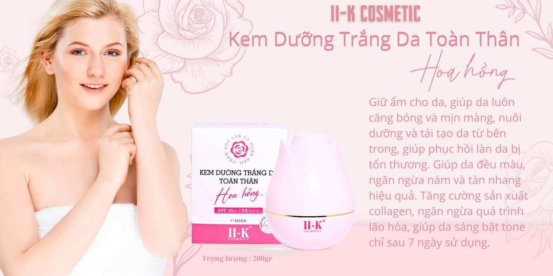 kem dưỡng trắng da toàn thân Hk 200g