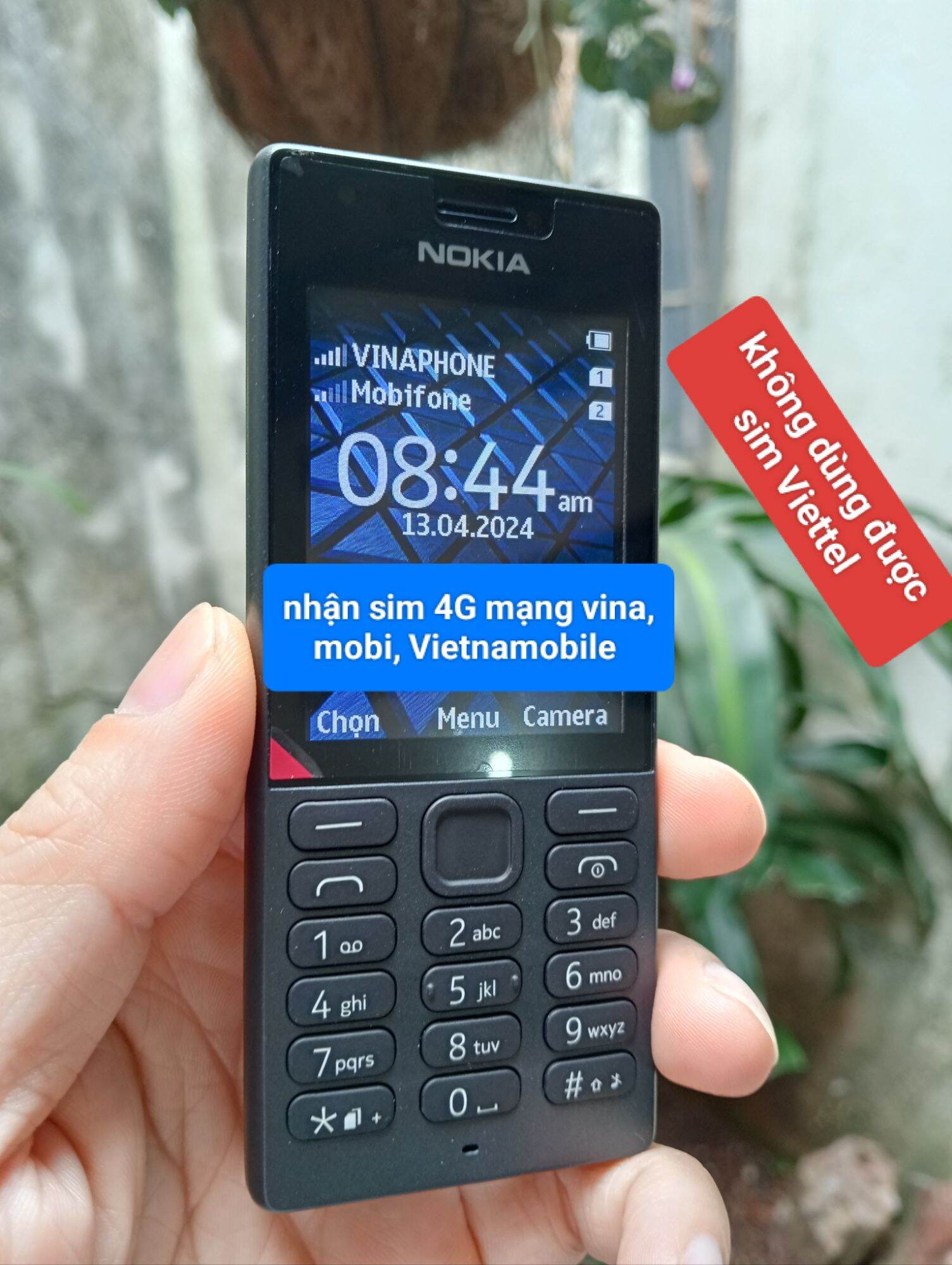 điện thoại nokia 150(rm 1190)  2 sim hộ trợ nhận sim 4g mạng vinaphone, mobi phone,vietnammobile, không dùng được sim mạng viettel