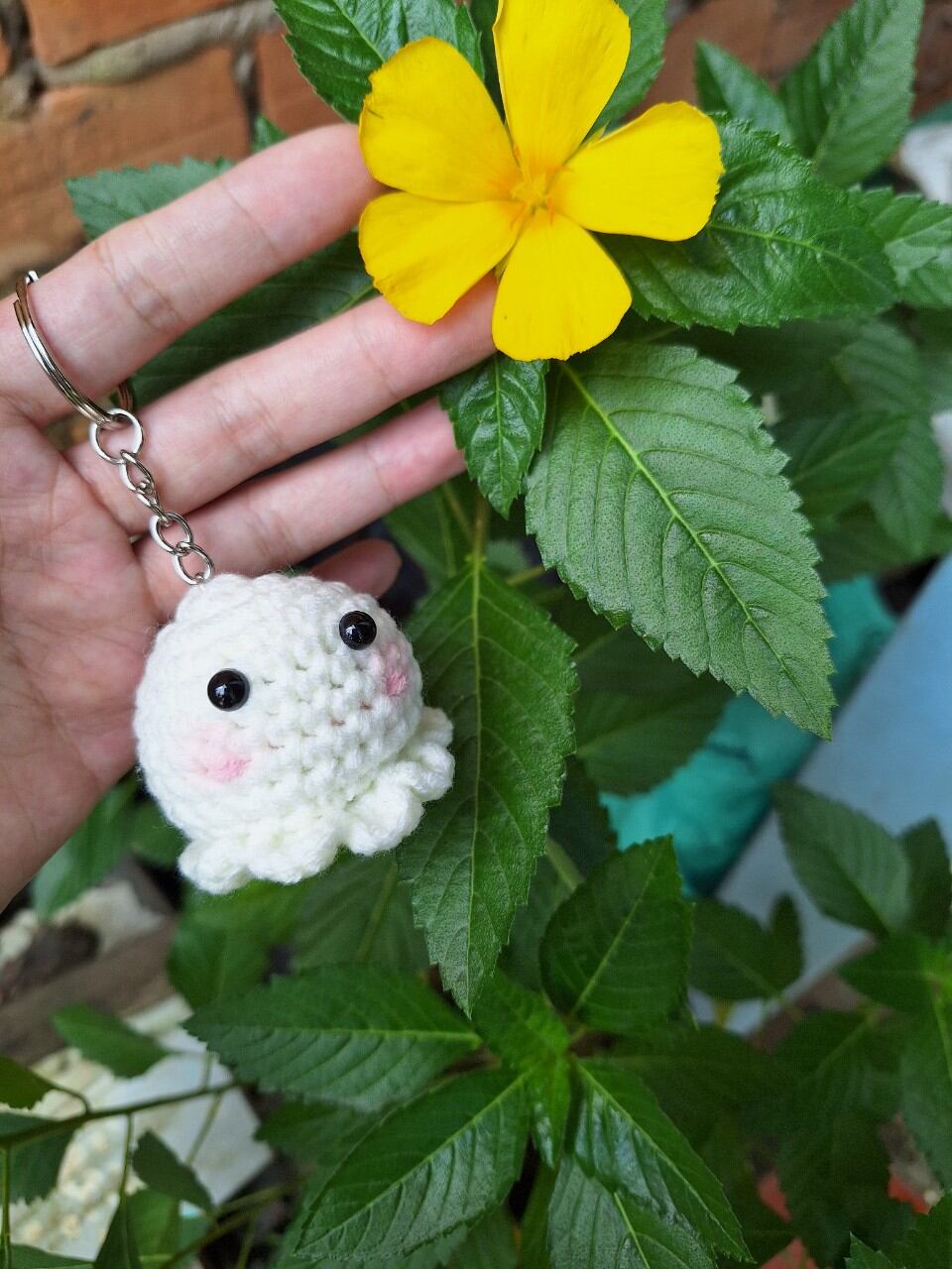 Móc khóa bạch tuộc len handmade