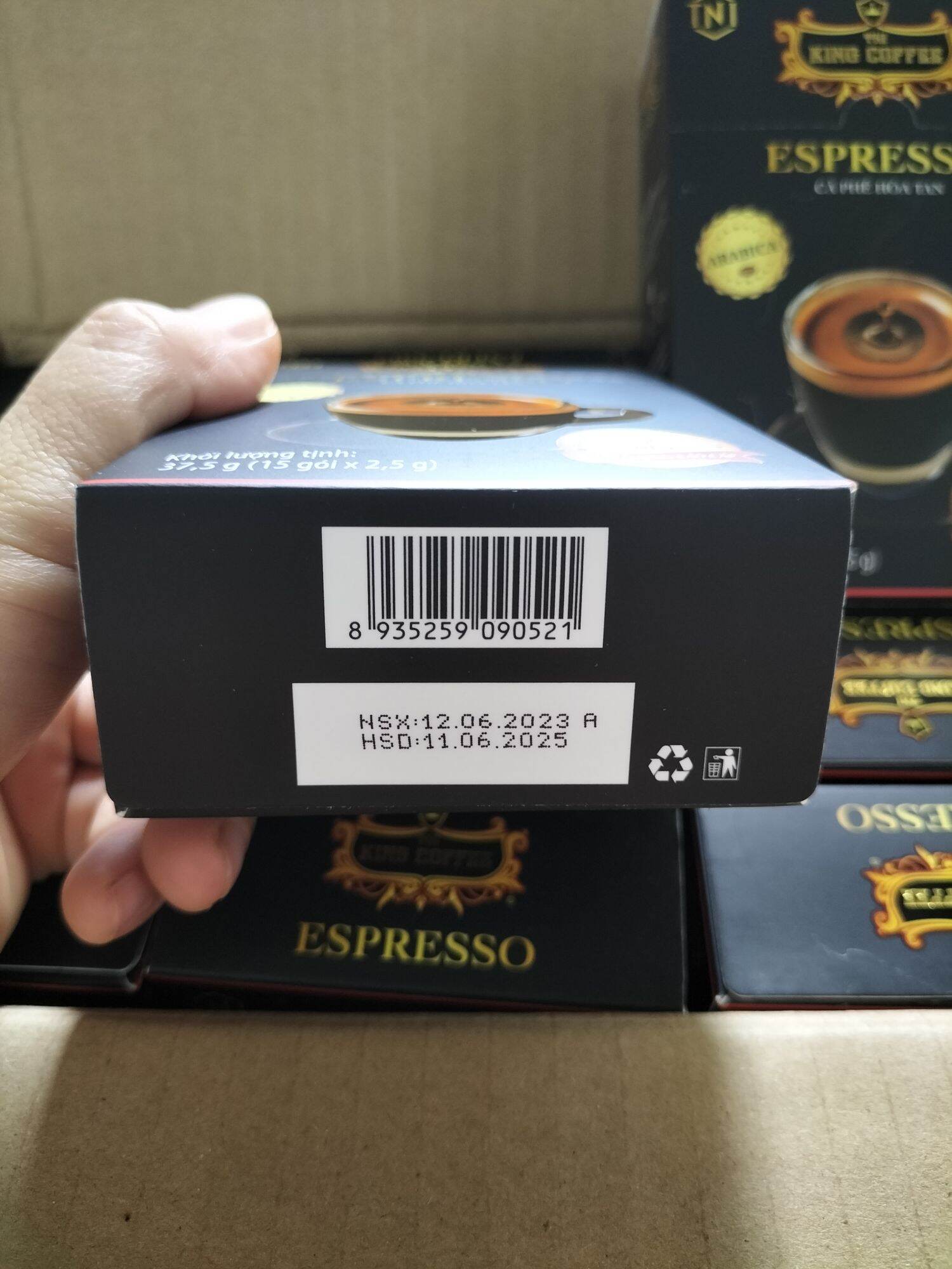 (Combo 4 Hộp) Cà phê hòa tan Đen, Hôp 15 gói x 2,5g