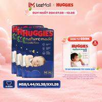 Combo 3 Tã quần Huggies Naturemade ban đêm M58/L44/XL38/XXL26