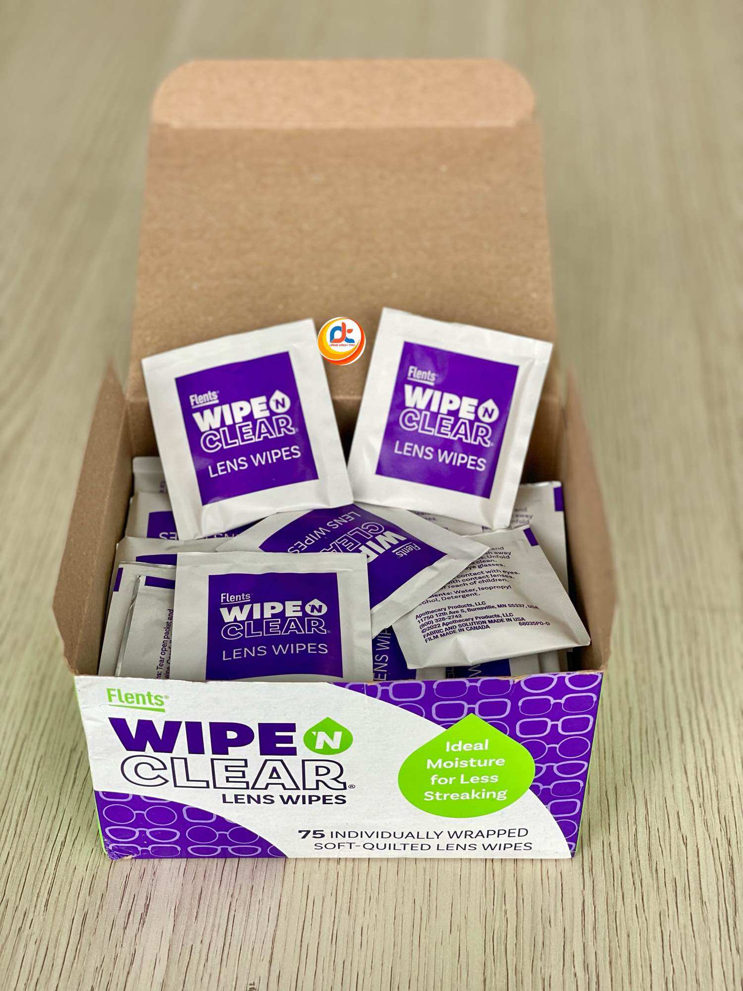 Lau kính flents wipe’n clear lens wipes