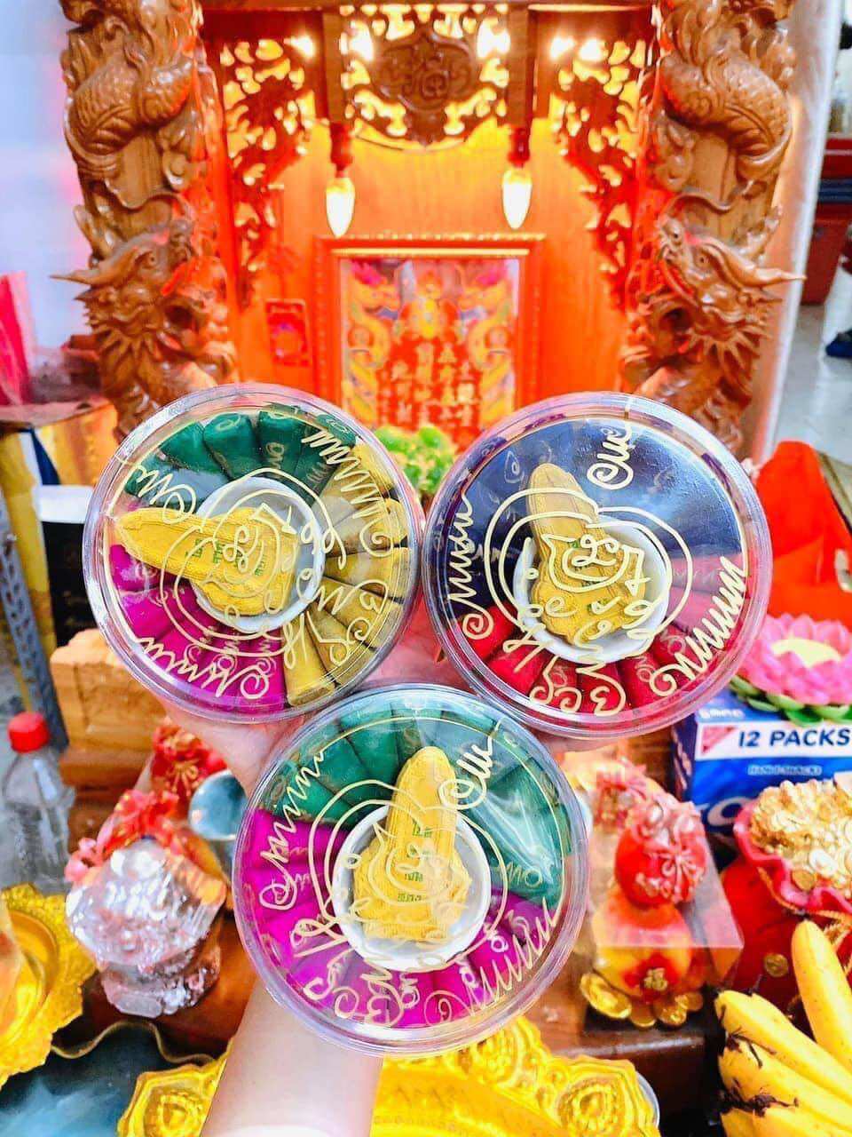 Trầm búp sen chiêu tài xông nhà hộp 54 viên