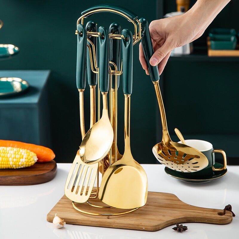 Bộ dụng cụ xào nấu màu xanh cao cấp