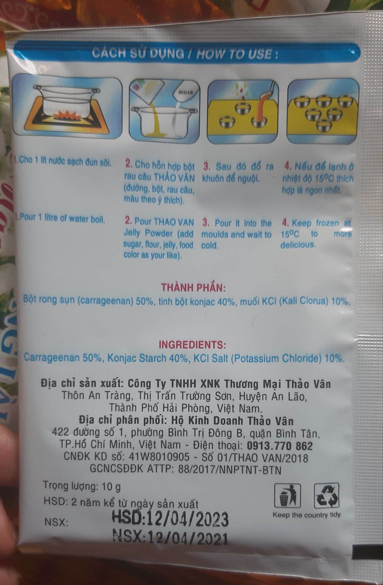 1 GÓI RAU CÂU DẺO TRÁI DỪA THẢO VÂN