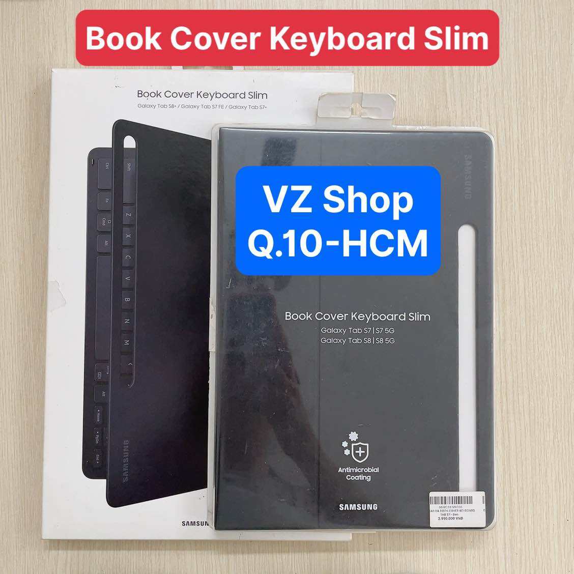 Chính hãng-Không chuột-Bao da bàn phím Book Cover Keyboard Slim cho Galaxy