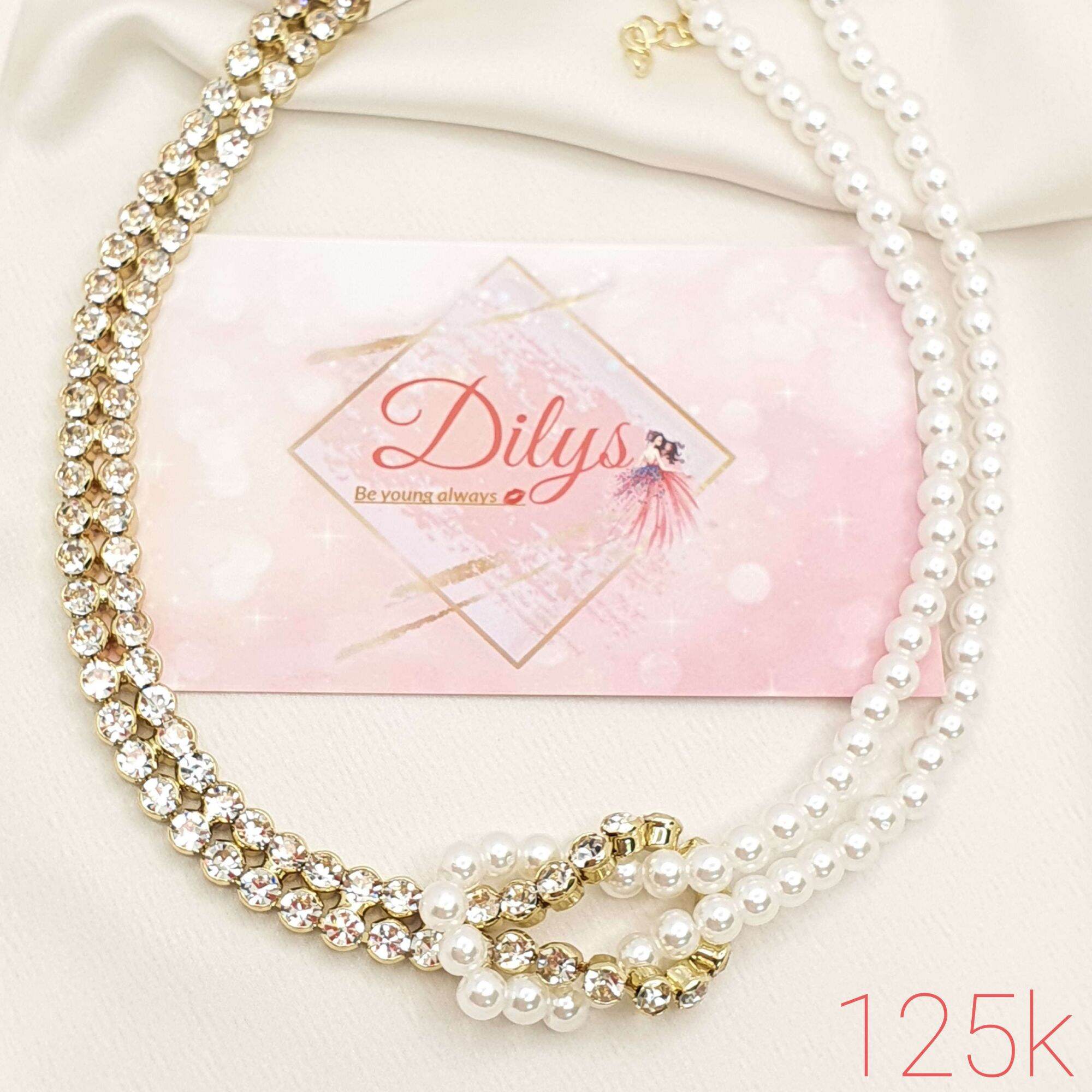 Dilys - Chocker sang chảnh, kiêu sa với vòng đá phối dây ngọc trai