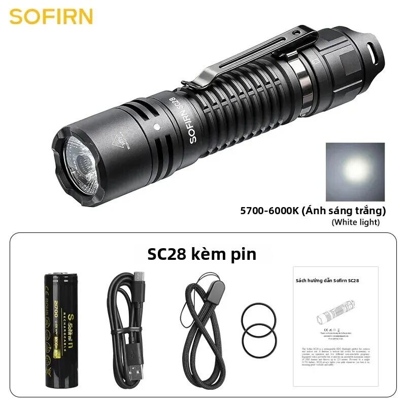 Sofirn SC28 XHP50B HD LED 2800Lm Đèn Pin Sạc Loại C Có Thể Sạc Lại Protable Đèn Pin EDC Mạnh Mẽ IPX8