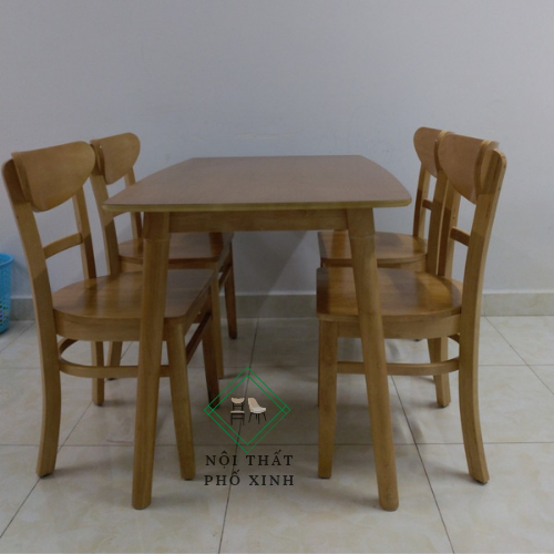 Bộ bàn ăn 4 ghế mặt gỗ