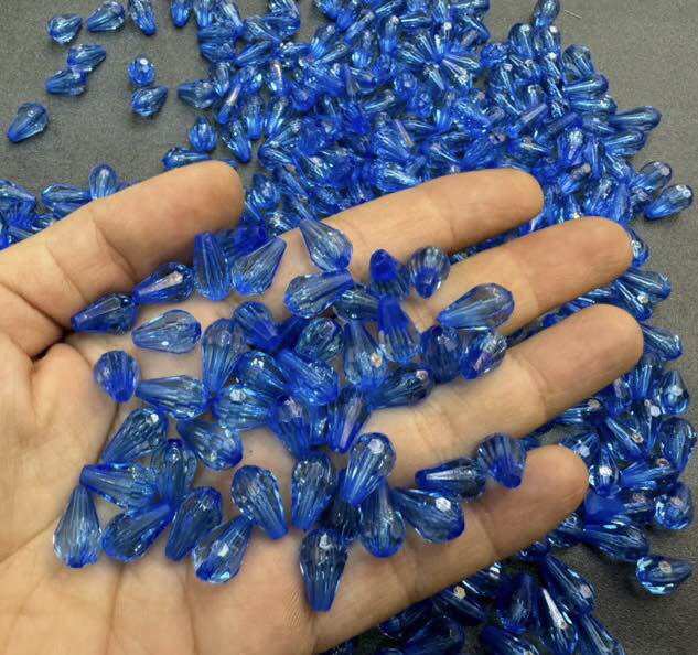 100G Chuỗi Hạt Giọt Nước Pha Lê Nhựa 12mm