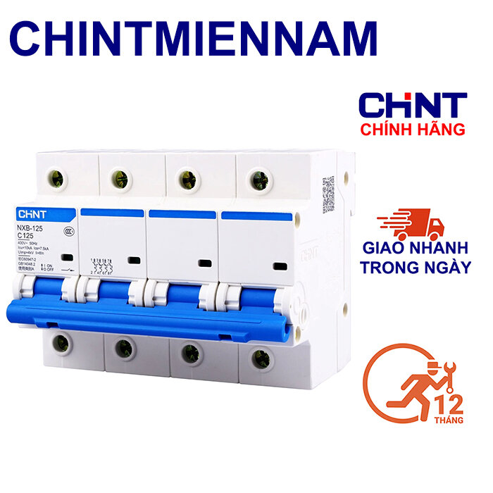 Cầu dao aptomat an toàn mcb nxb-125 4p 80a-125a 4 pha 10ka hãng chint